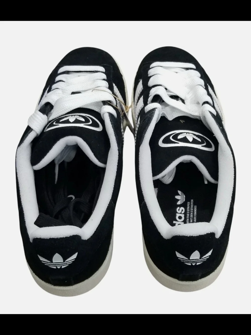 adidas Campus Black Suede Sneakers with White Stripes